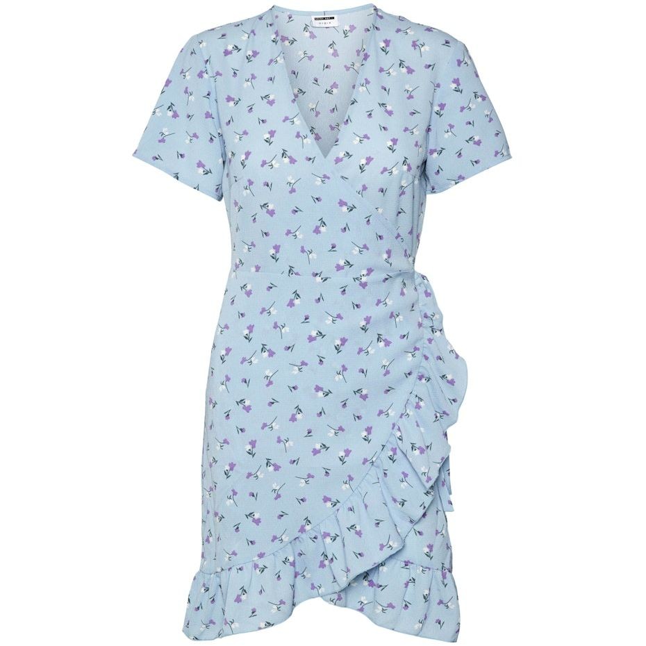 NOISY MAY Mini suknelė moterims, Mėlyna, NMCLARA BIANCA S/S WR 1