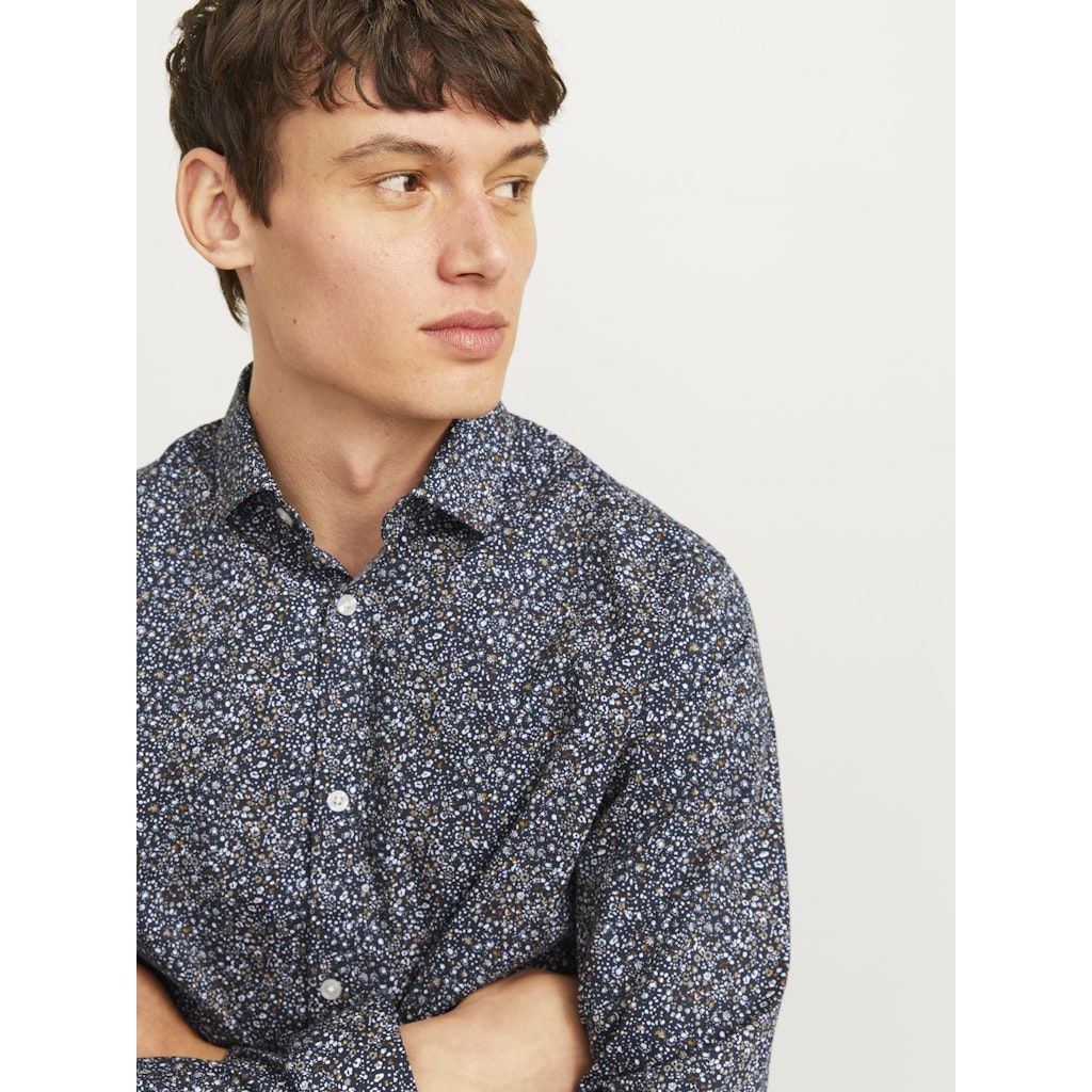 JACK & JONES Marškiniai ilgomis rankovėmis vyrams, Marga, Black pool stretch 6