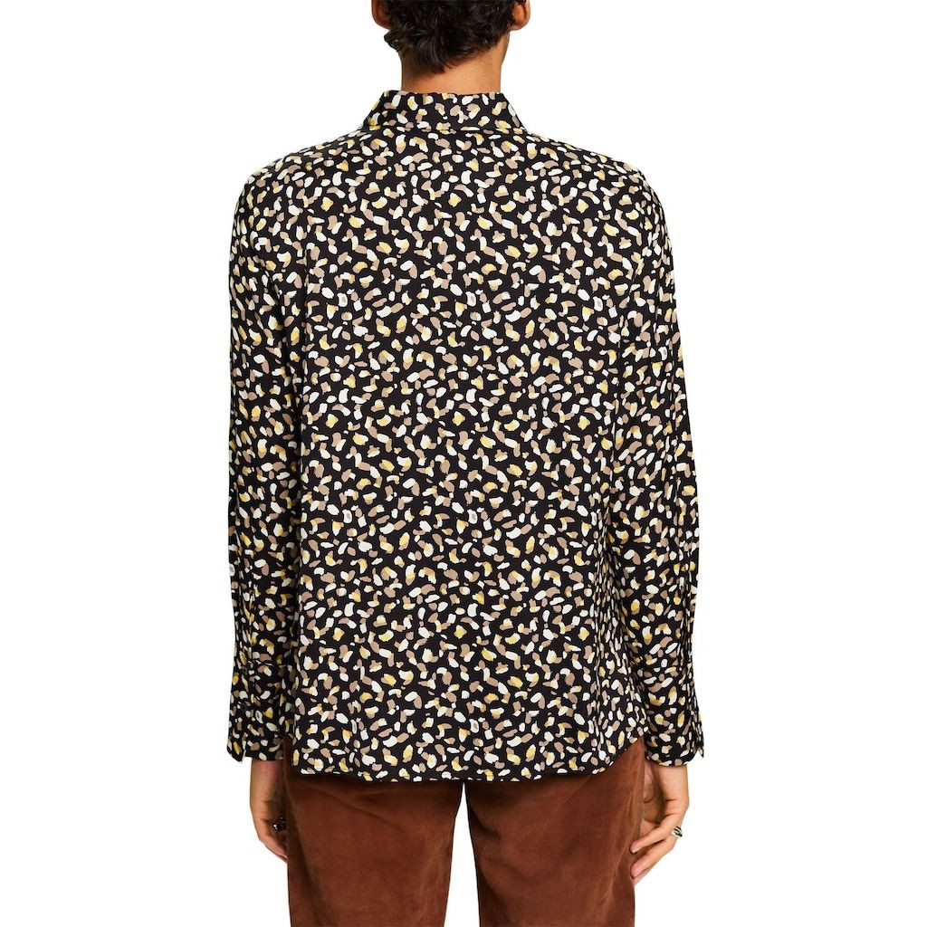 ESPRIT Palaidinės moterims, Juoda, Printed Satin Shirt Blouse 3
