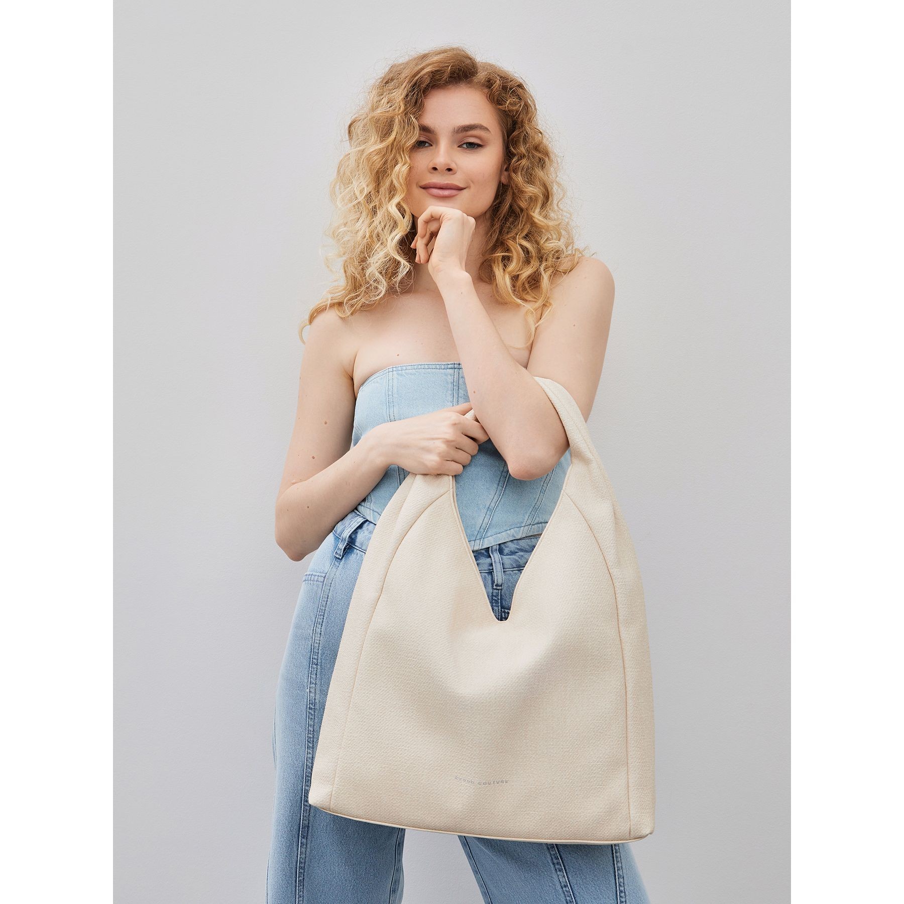 KEDDO COUTURE Rankinė per petį moterims, Smėlio, Shoulder bag 5