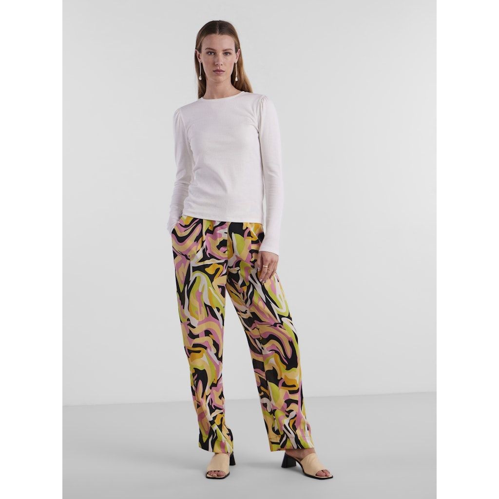 PIECES Marškinėliai moterims, Balta, PCRUKA LS PUFF TOP N 4