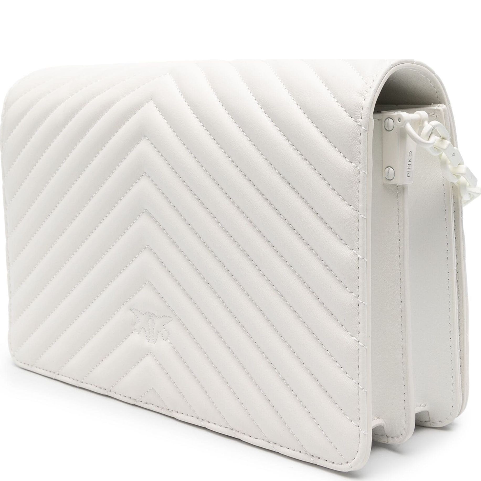 PINKO Rankinė per petį moterims, Balta, Love quilted crossbody bag 2