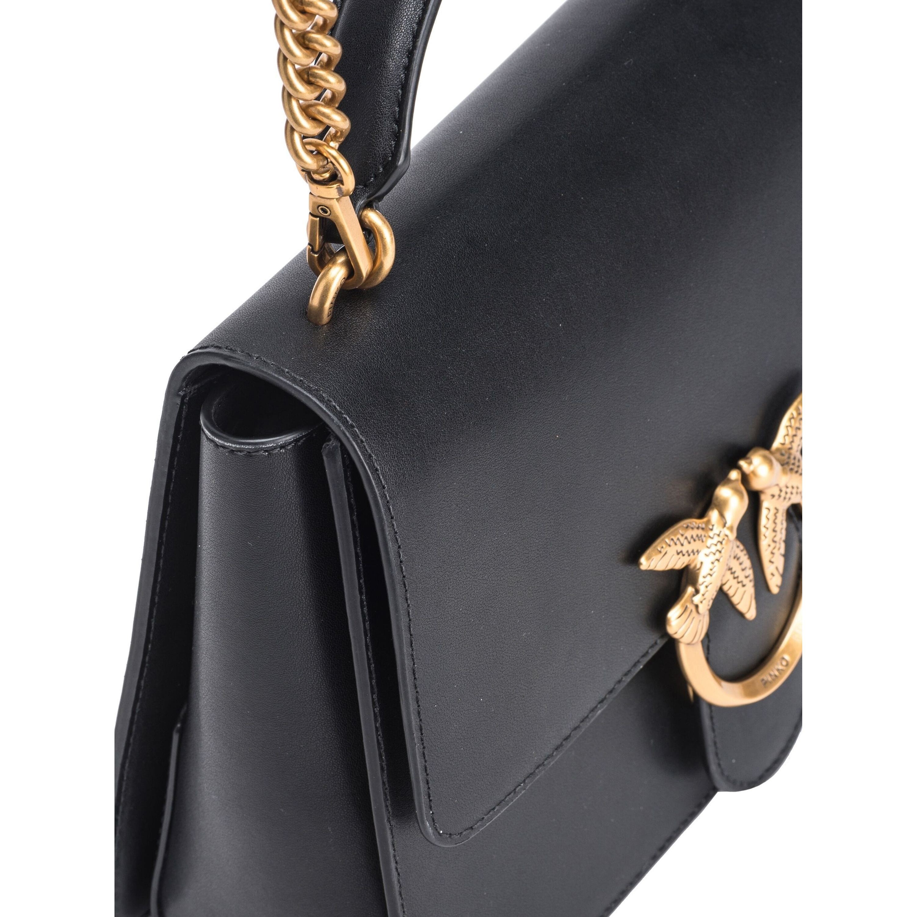 PINKO Pirkinių krepšys moterims, Juoda, Love birds tote bag 3