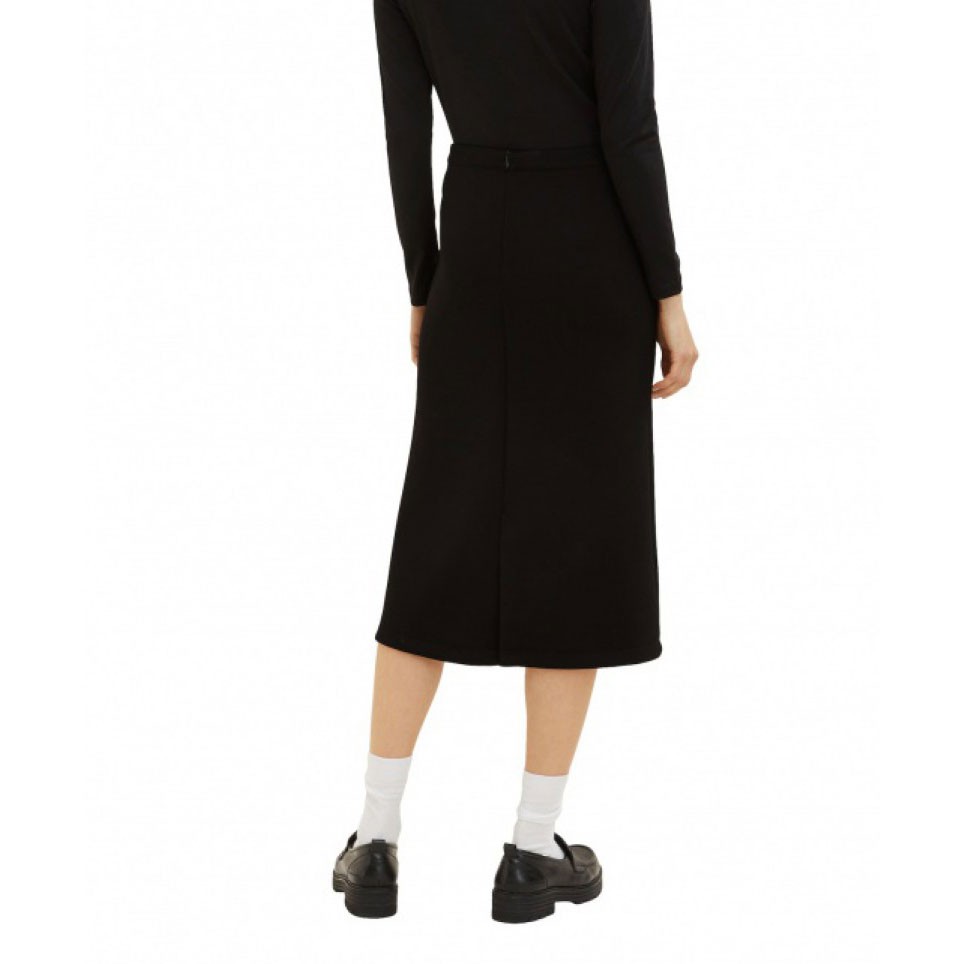 TOM TAILOR Midi sijonas moterims, Juoda, skirt 3