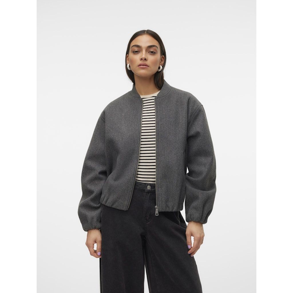 VERO MODA Bomberis moterims, Pilka, Popbella short jacket 2