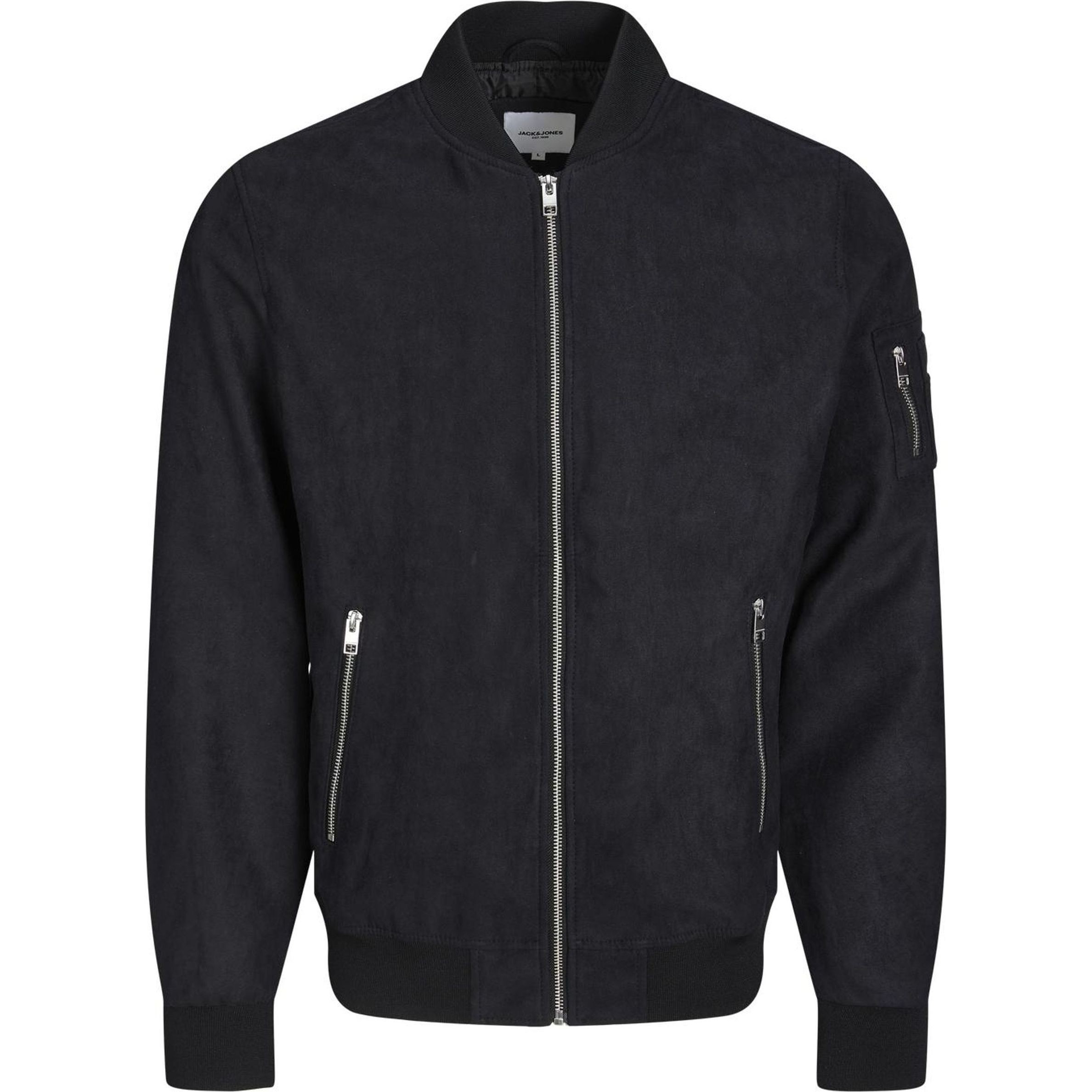 JACK & JONES Striukė vyrams, Juoda, JJEROCKY FAUX SUEDE 1