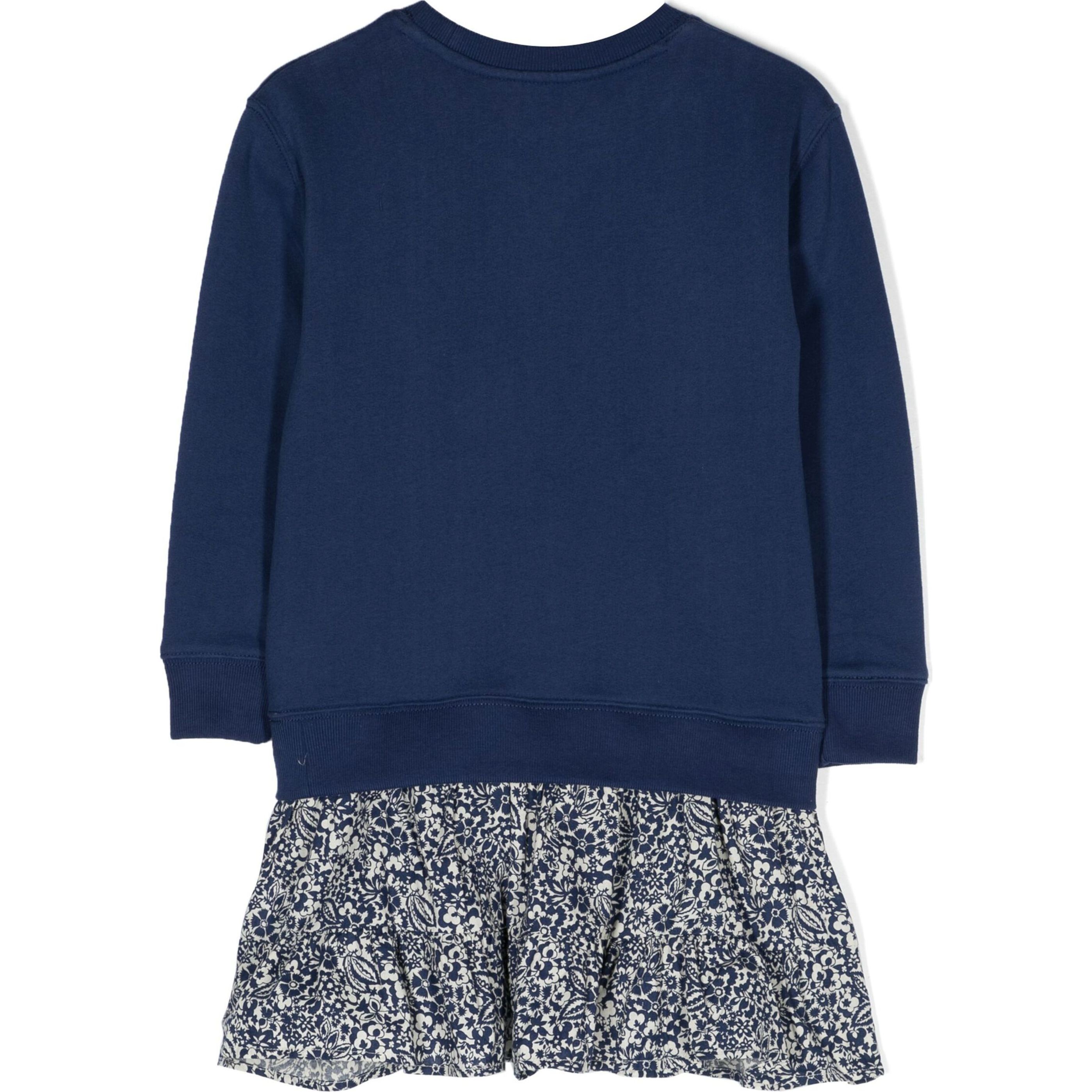 RALPH LAUREN KIDS Midi suknelė mergaitėms, Mėlyna, Long sleeve dress 2