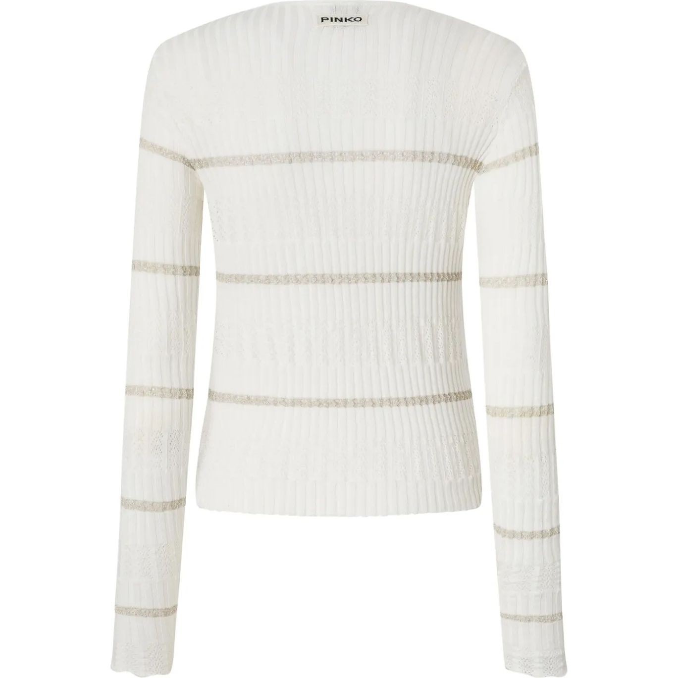 PINKO Marškinėliai ilgom. rankovėmis moterims, Balta, Striped t-shirt 2