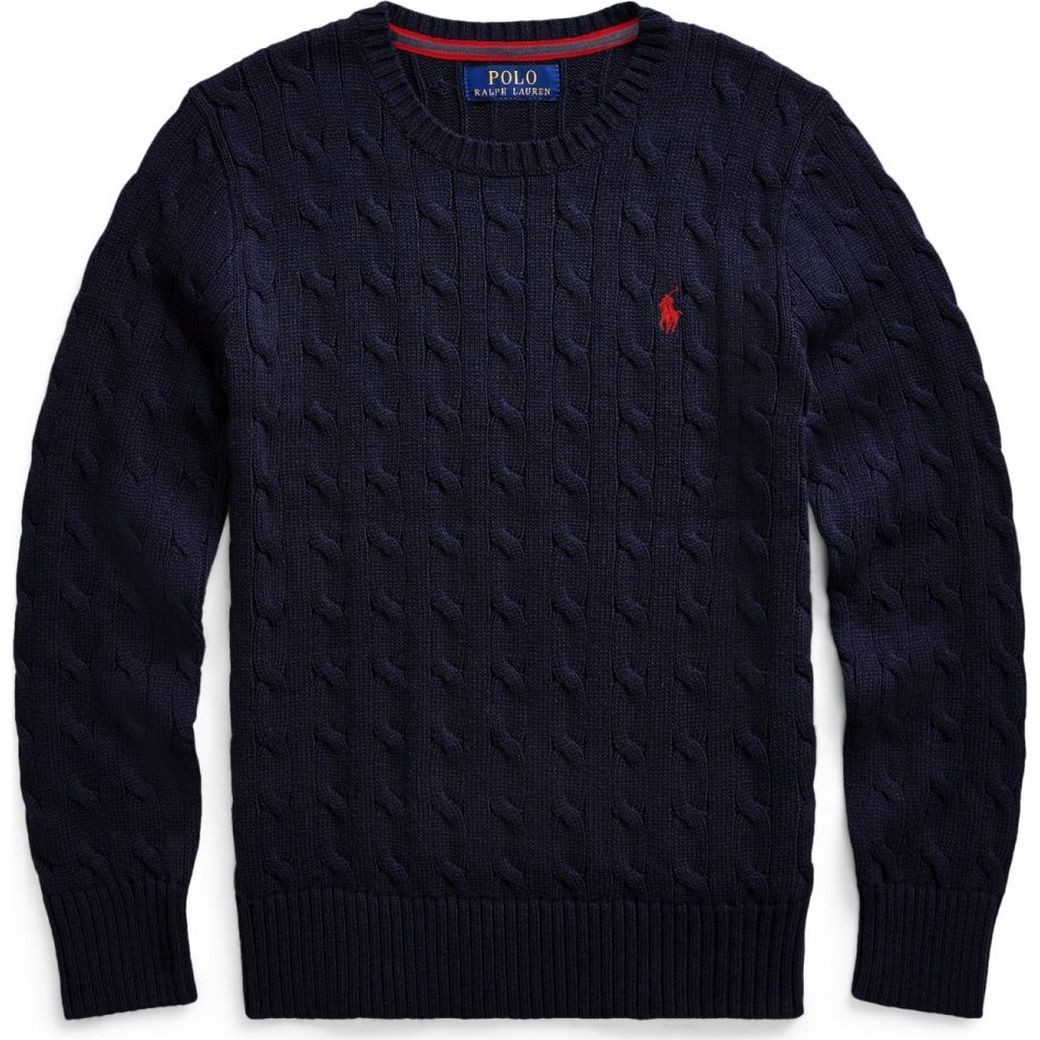 RALPH LAUREN KIDS Megztinis berniukams, Mėlyna, COMBED COTTON-LS CAB