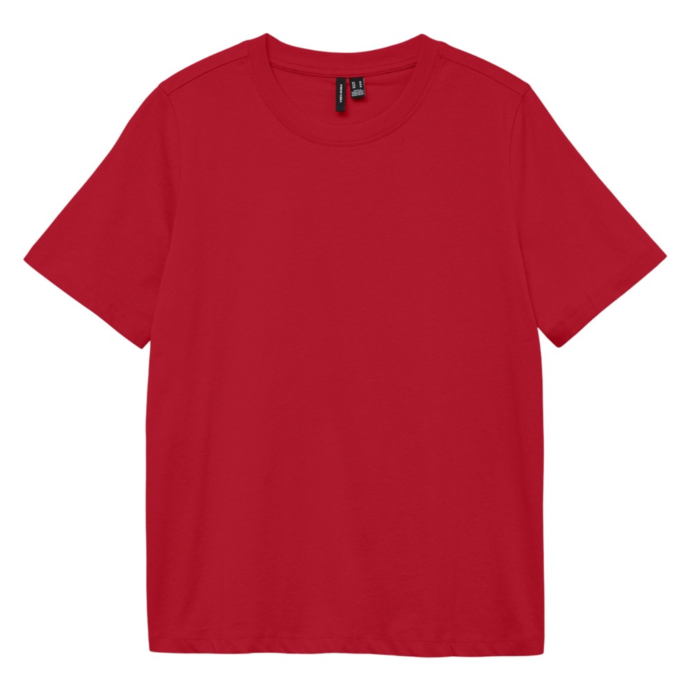 VERO MODA Marškinėliai moterims, Raudona, Paulina t-shirt 1