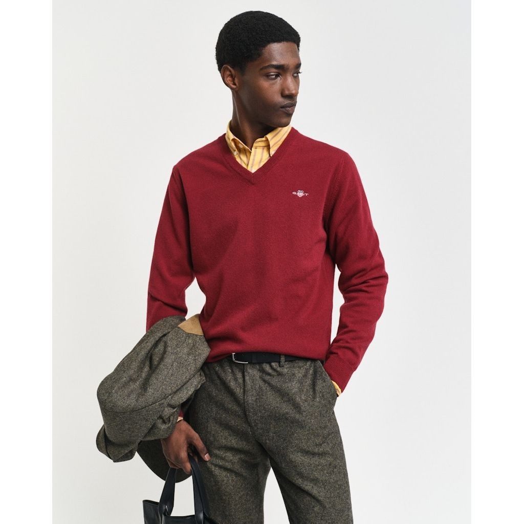 GANT Megztinis vyrams, Raudona, Superfine lambswool sweater 2