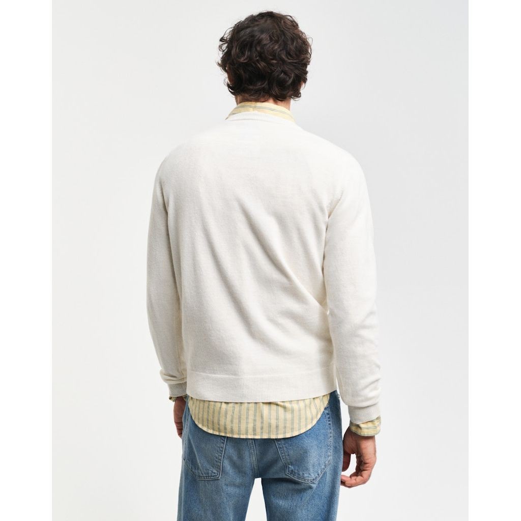 GANT Megztinis vyrams, Smėlio, Superfine lambswool sweater 3