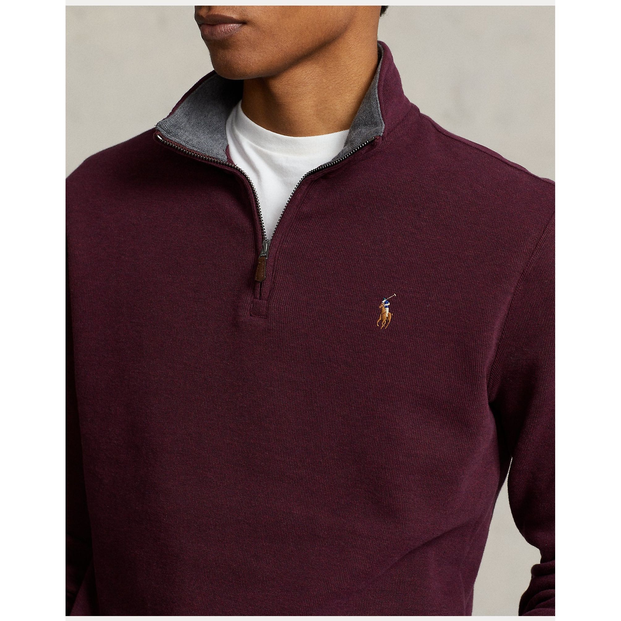 POLO RALPH LAUREN Sportinis nertinis vyrams, Raudona, Long sleeve half zip sweater 4