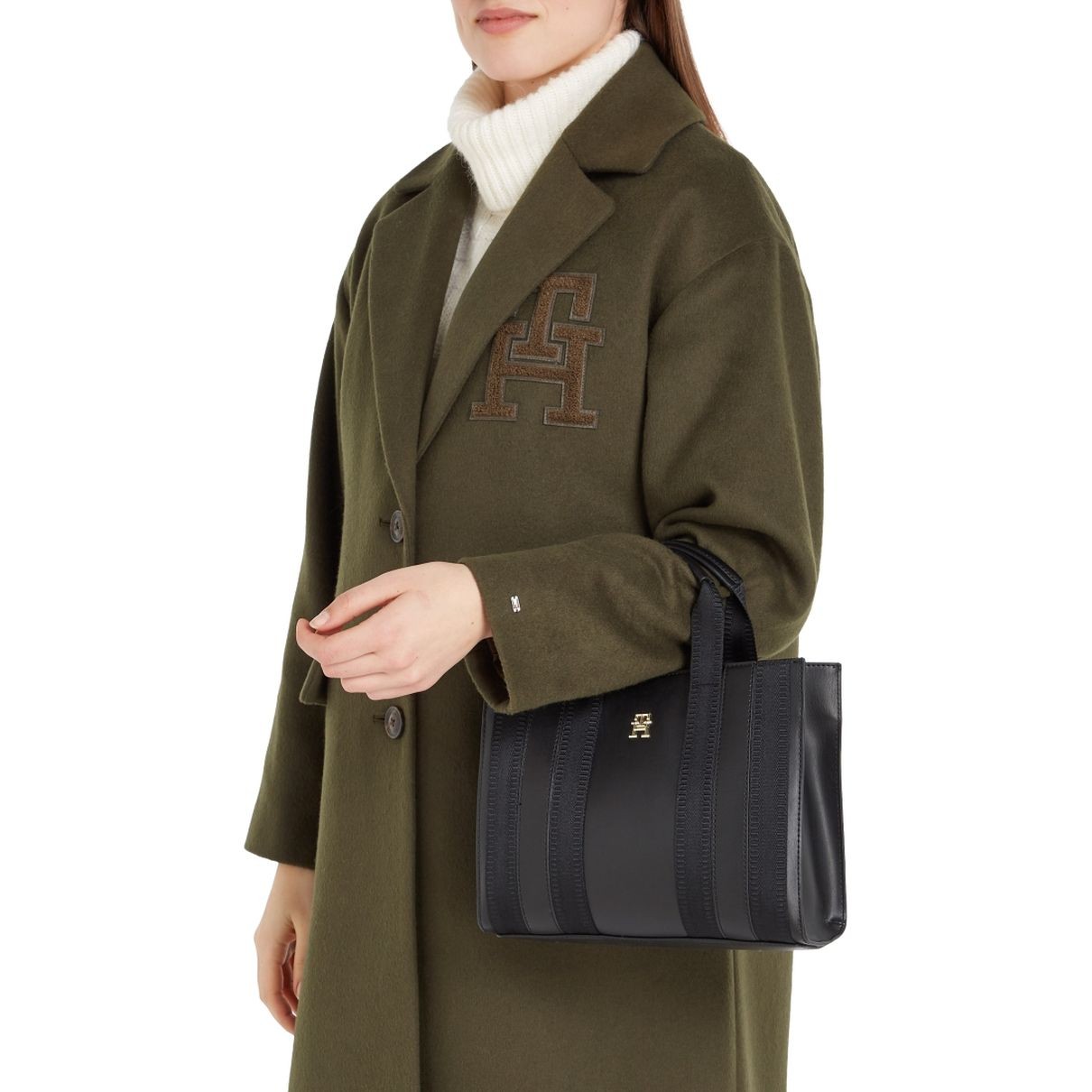 TOMMY HILFIGER Pirkinių krepšys moterims, Juoda, Identityall tote 5