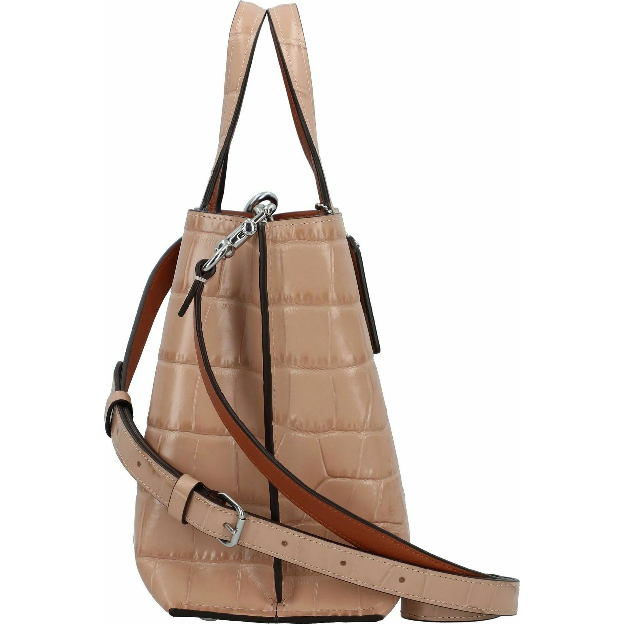 COACH Pirkinių krepšys moterims, Rožinė, Embossed croc willow tote 24 4