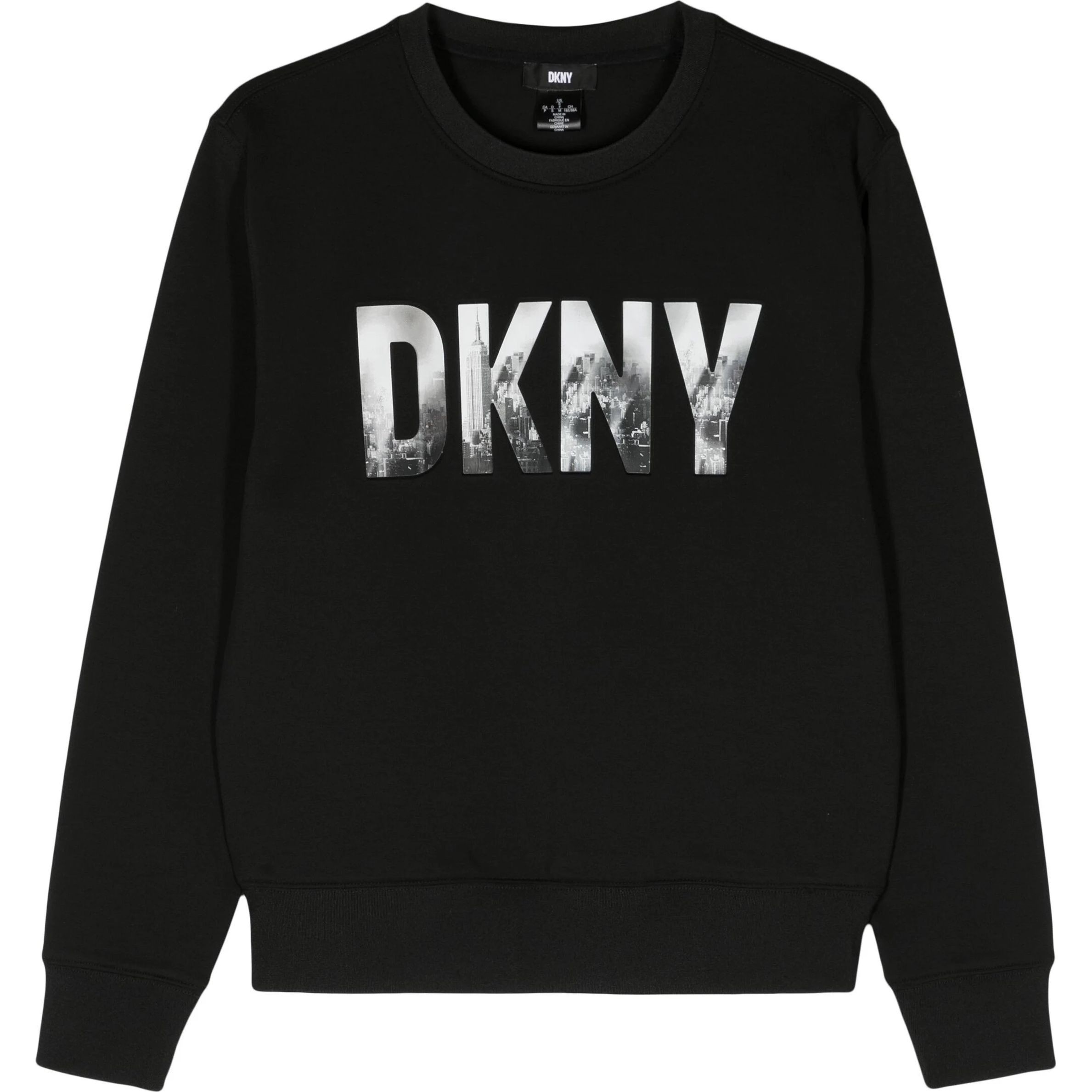 DKNY Sportinis nertinis moterims, Juoda, Skyline logo crewneck 1