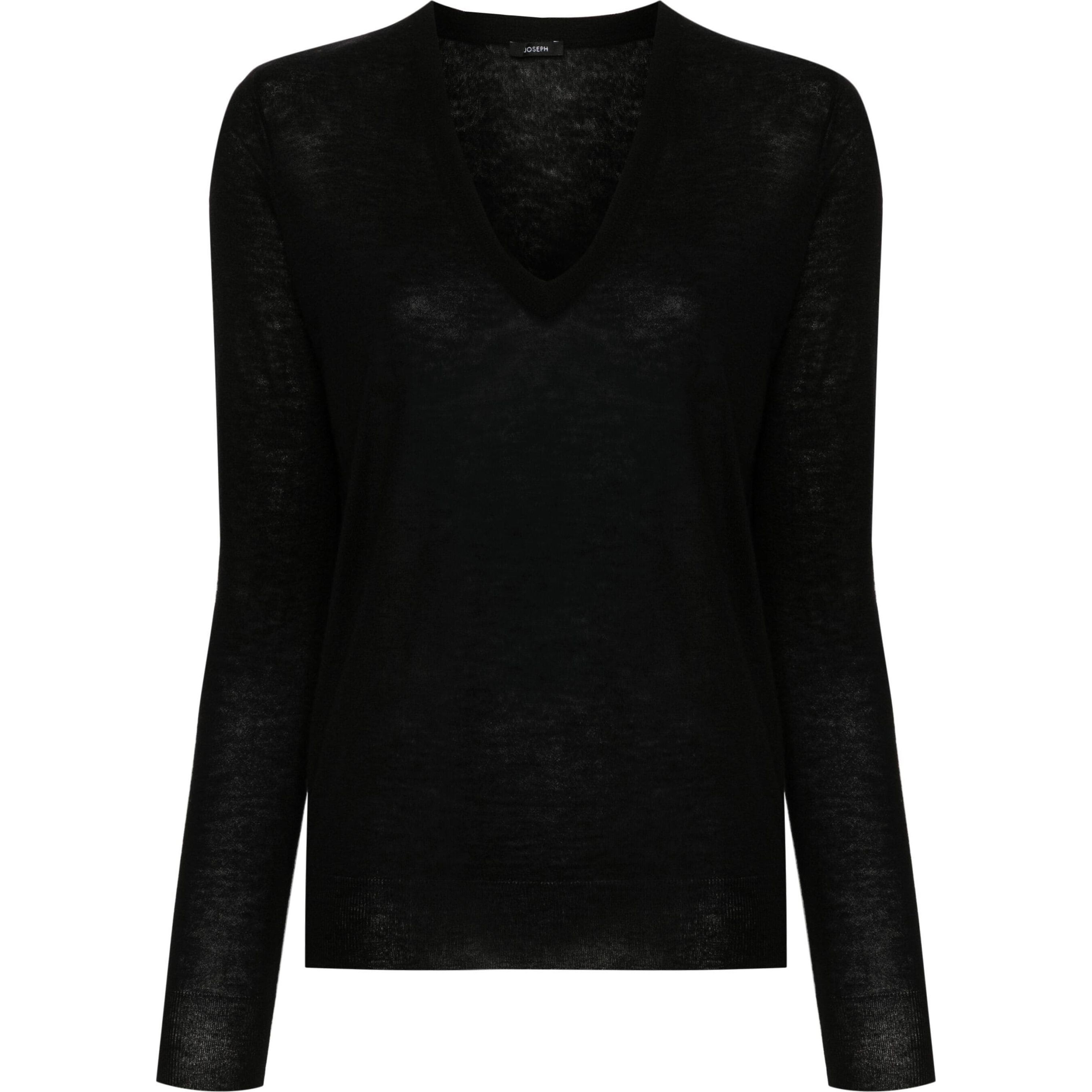 JOSEPH Megztinis su V apykakle moterims, Juoda, V neck longsleeve