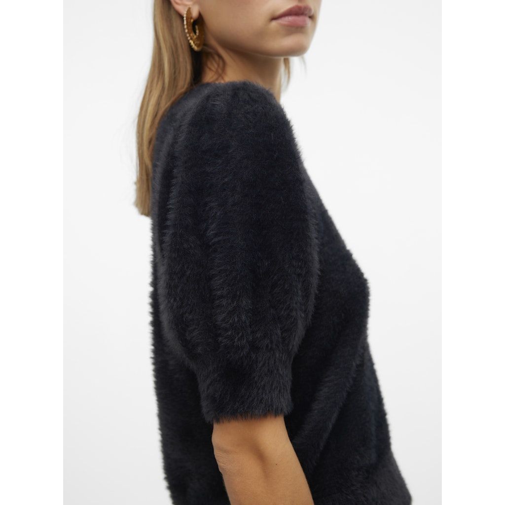 VERO MODA Megzta palaidinė moterims, Juoda, Alina o-neck pullover boo 4