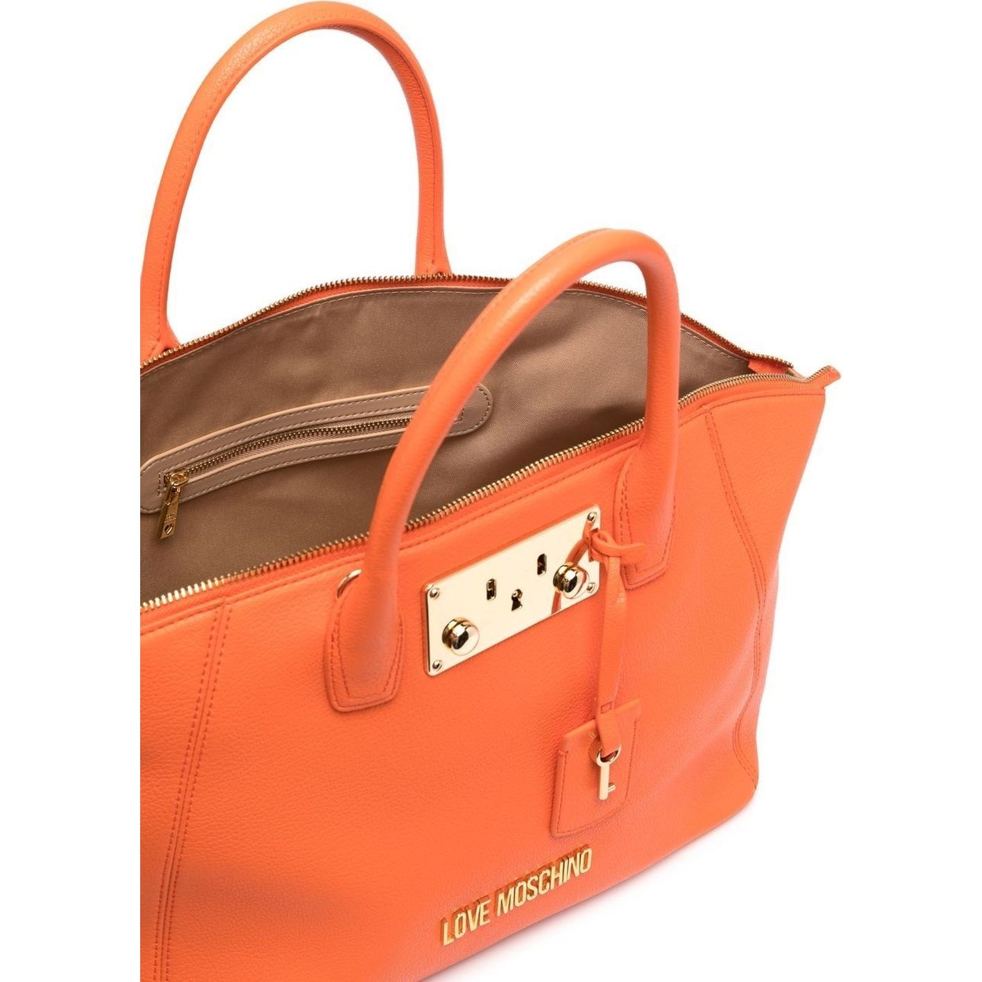 LOVE MOSCHINO Pirkinių krepšys moterims, Oranžinė, Top handle tote bag 4