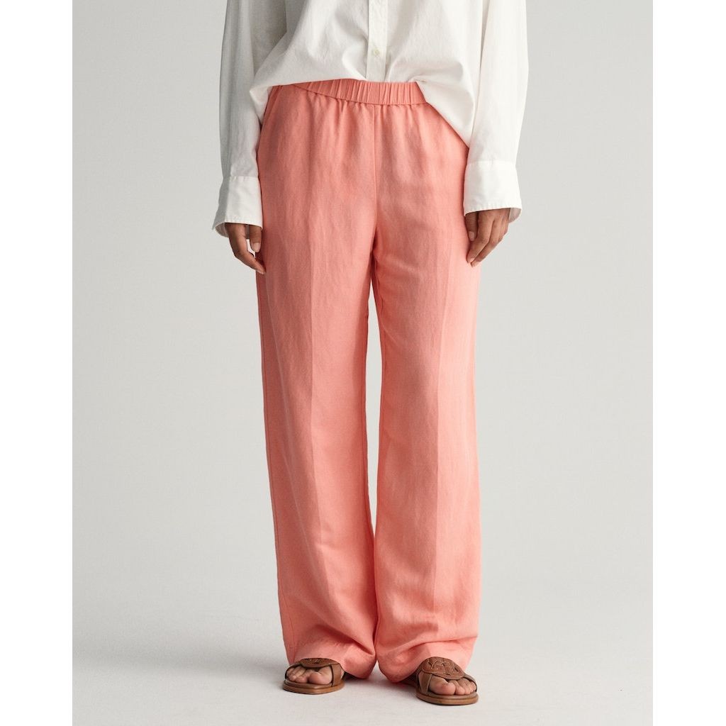 GANT Kelnės moterims, Rožinė, REL LINEN BLEND PULL ON PANTS 4