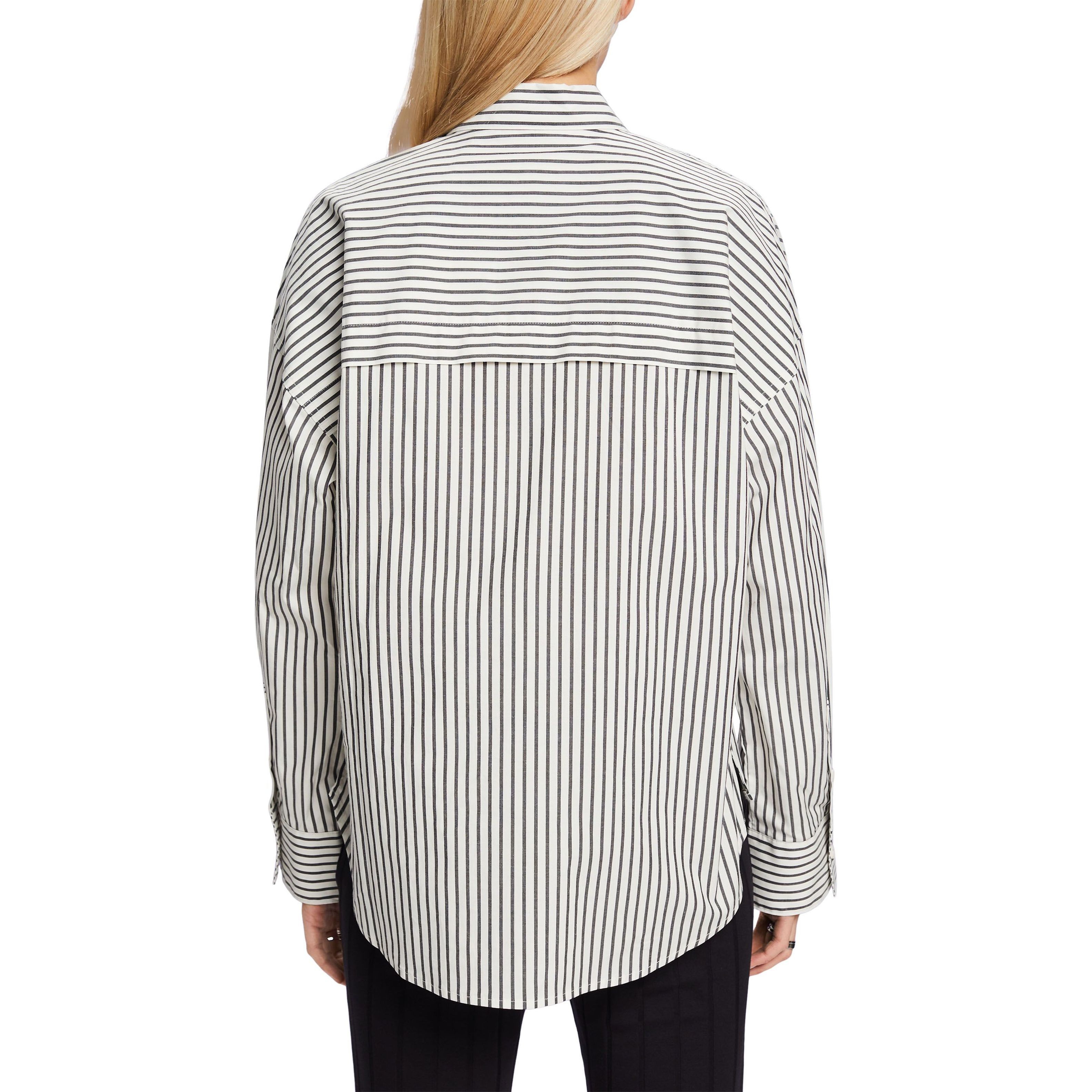 ESPRIT Palaidinės moterims, Juoda, Striped Shirt Blouse 3