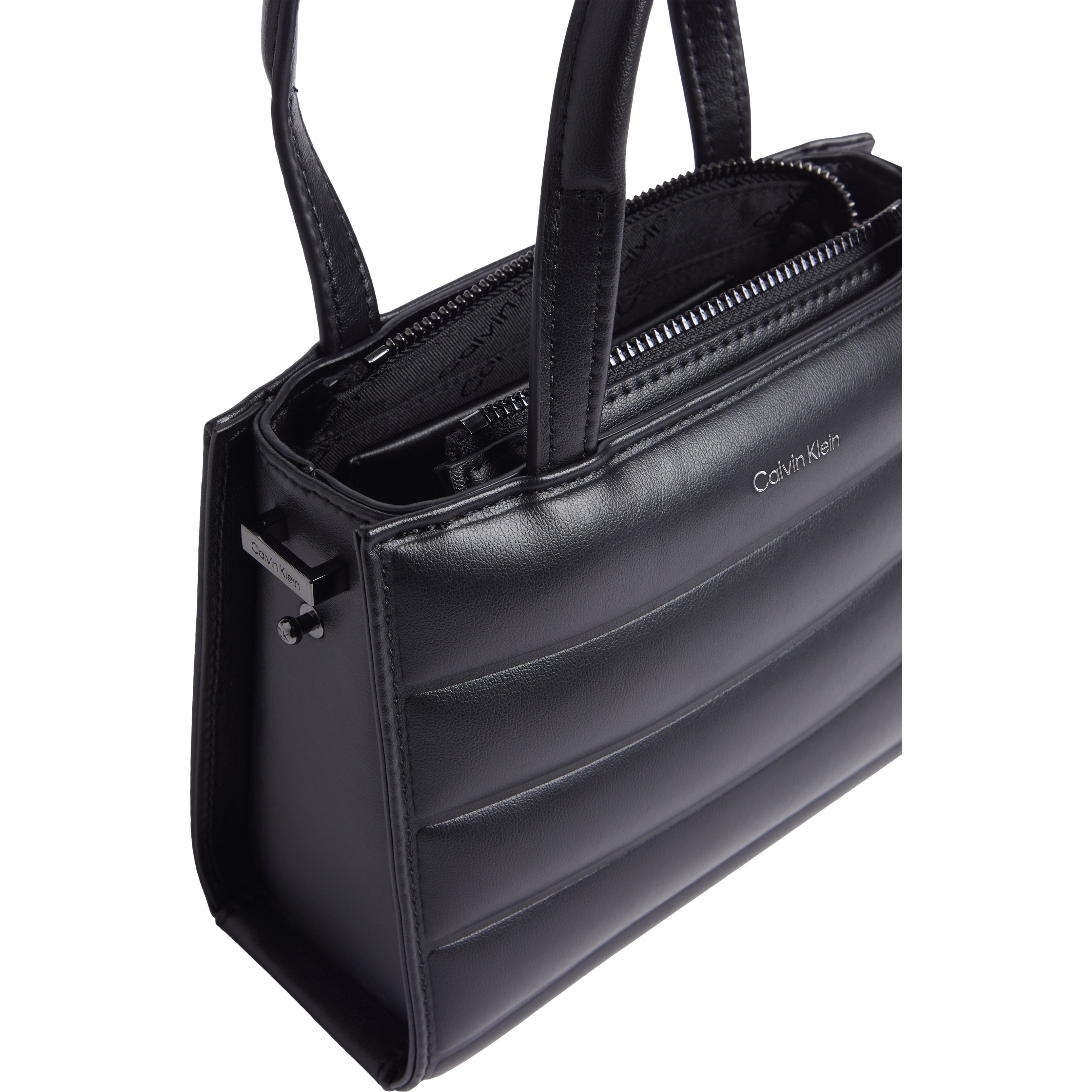 CALVIN KLEIN Rankinė per petį moterims, Juoda, Line quilt mini tote 3