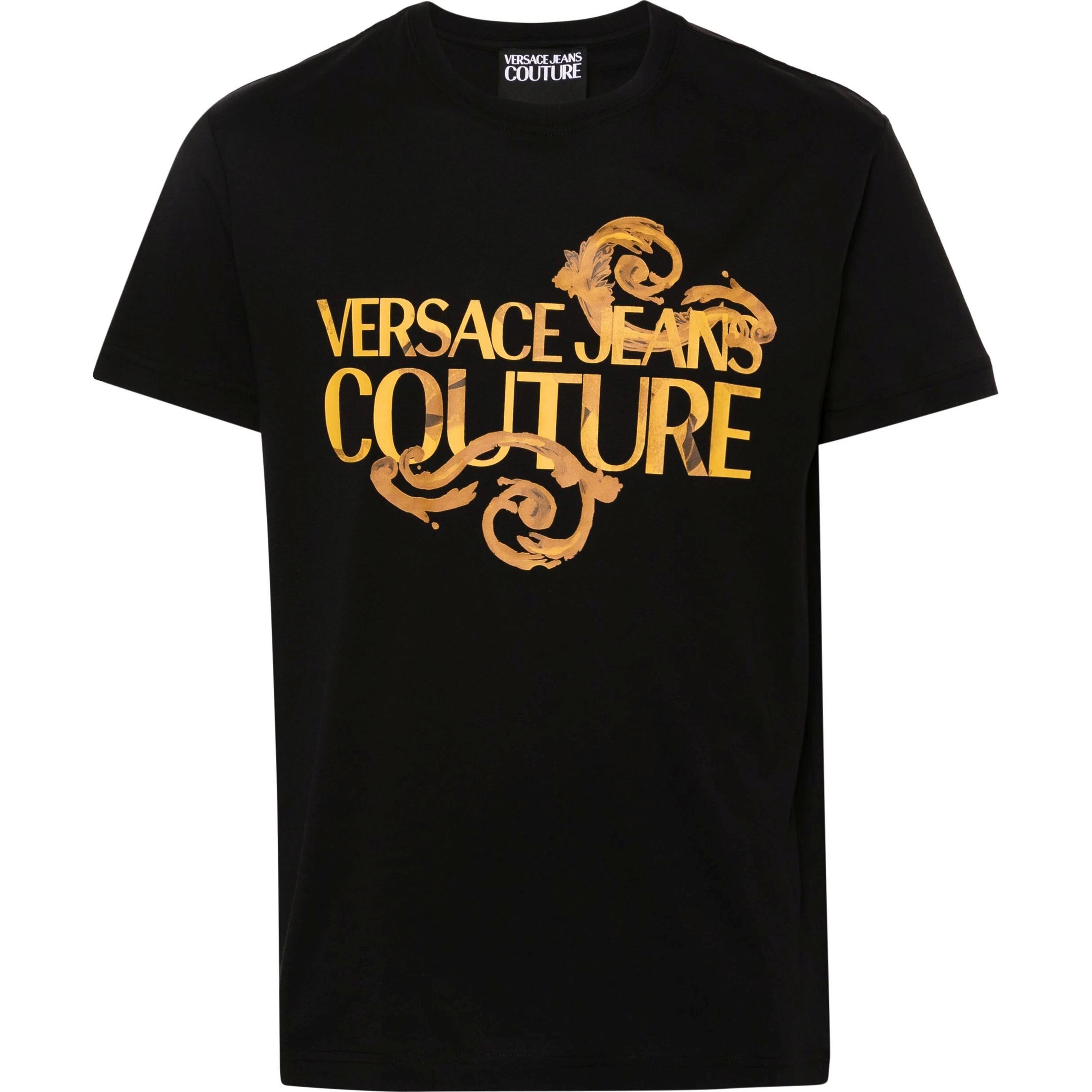 VERSACE JEANS CUTURE Marškinėliai trump. rankovėmis vyrams, Juoda, Logo-print cotton t-shirt