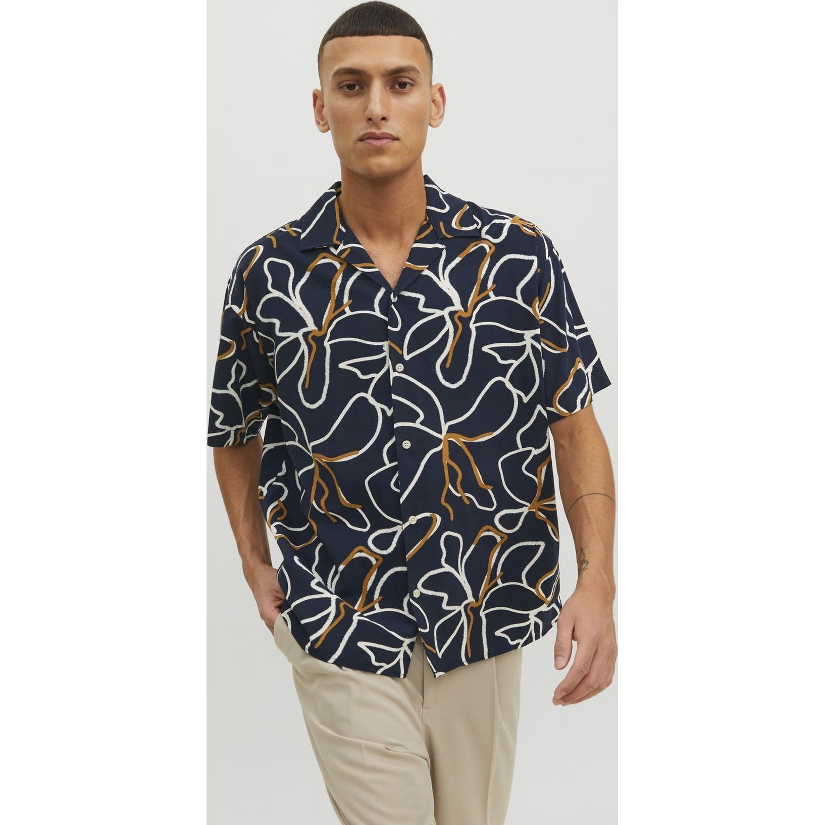 JACK & JONES Marškiniai vyrams, Mėlyna, JPRBLATROPIC RESORT SH 2