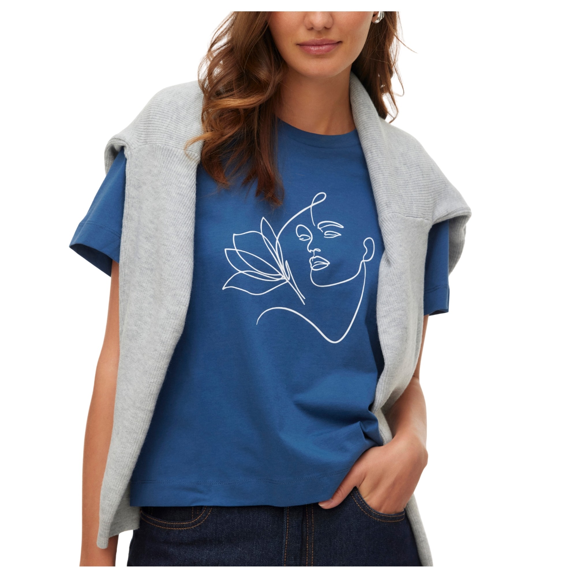 VERO MODA Marškinėliai moterims, Mėlyna, Thea matte 1