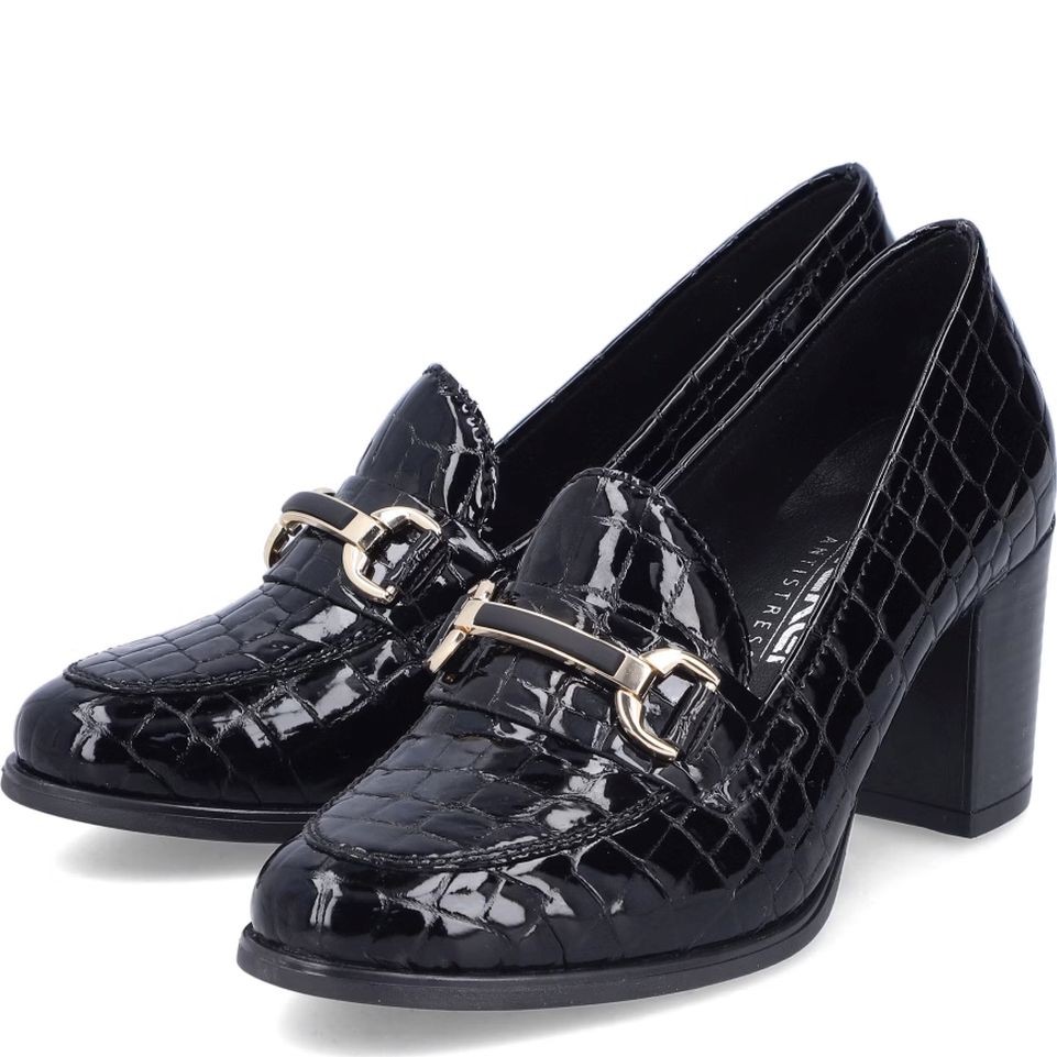 RIEKER Loaferiai moterims, Juoda, Ladies shoes 4