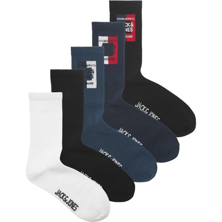 JACK & JONES Kojinės vyrams, Juoda, JACCOLOR BLOCK SOCKS 5 1