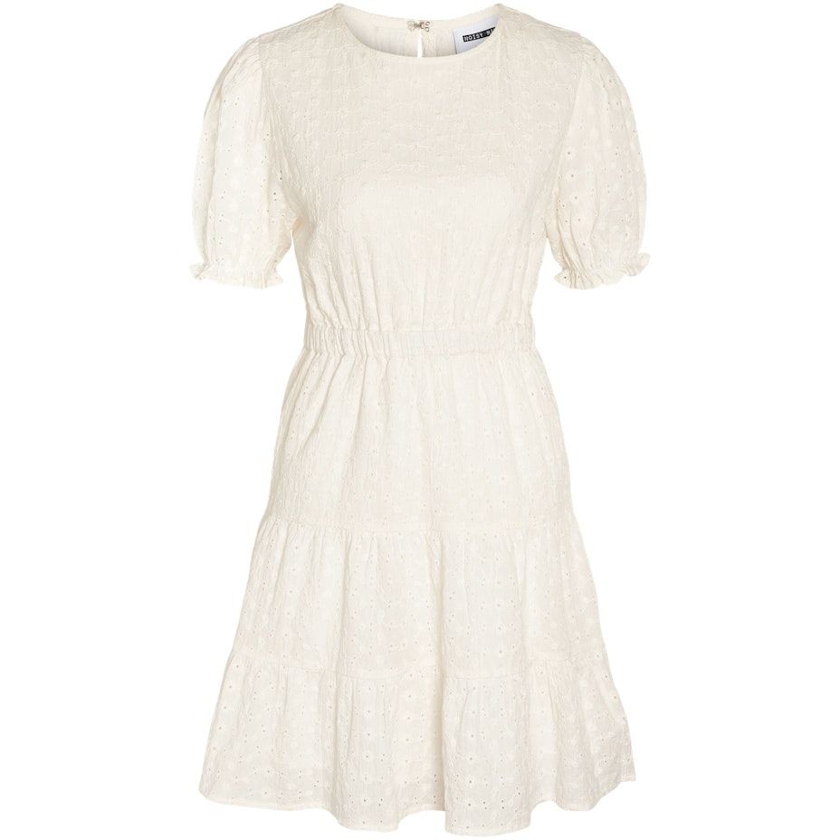 NOISY MAY Mini suknelė moterims, Balta, NMSOMMER S/S BRODERI 1