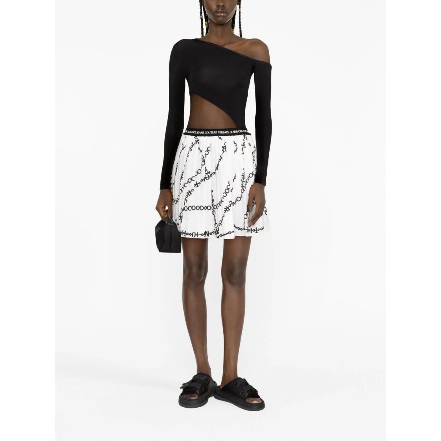 VERSACE JEANS CUTURE Mini sijonas moterims, Balta, Mini skirt 2