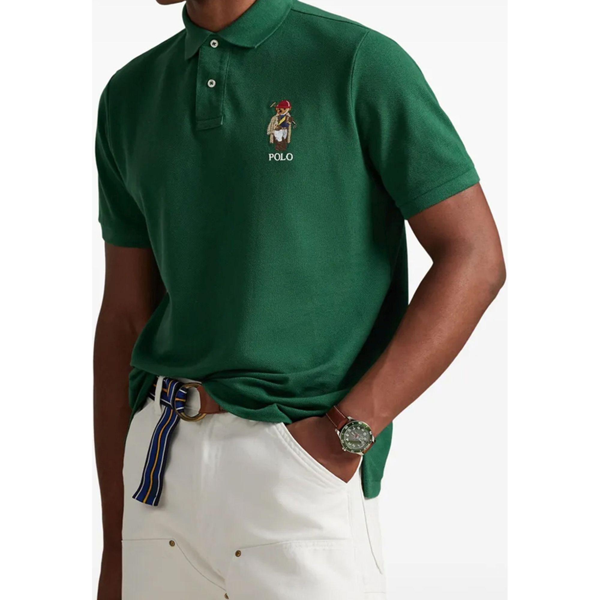 POLO RALPH LAUREN Polo marškiniai trumpos rank. vyrams, Žalia, Knit-polo 2