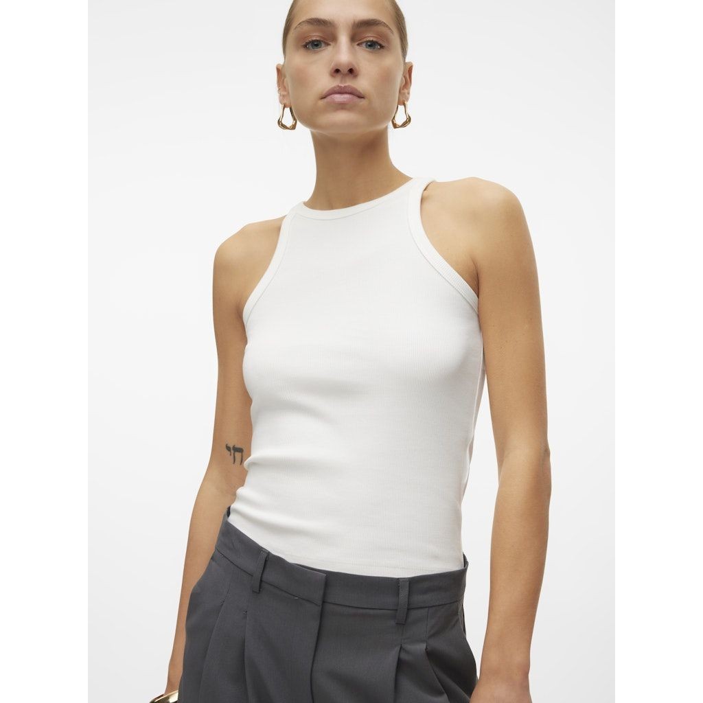VERO MODA Marškiniai be rankovių moterims, Balta, Chloe short tank top 5