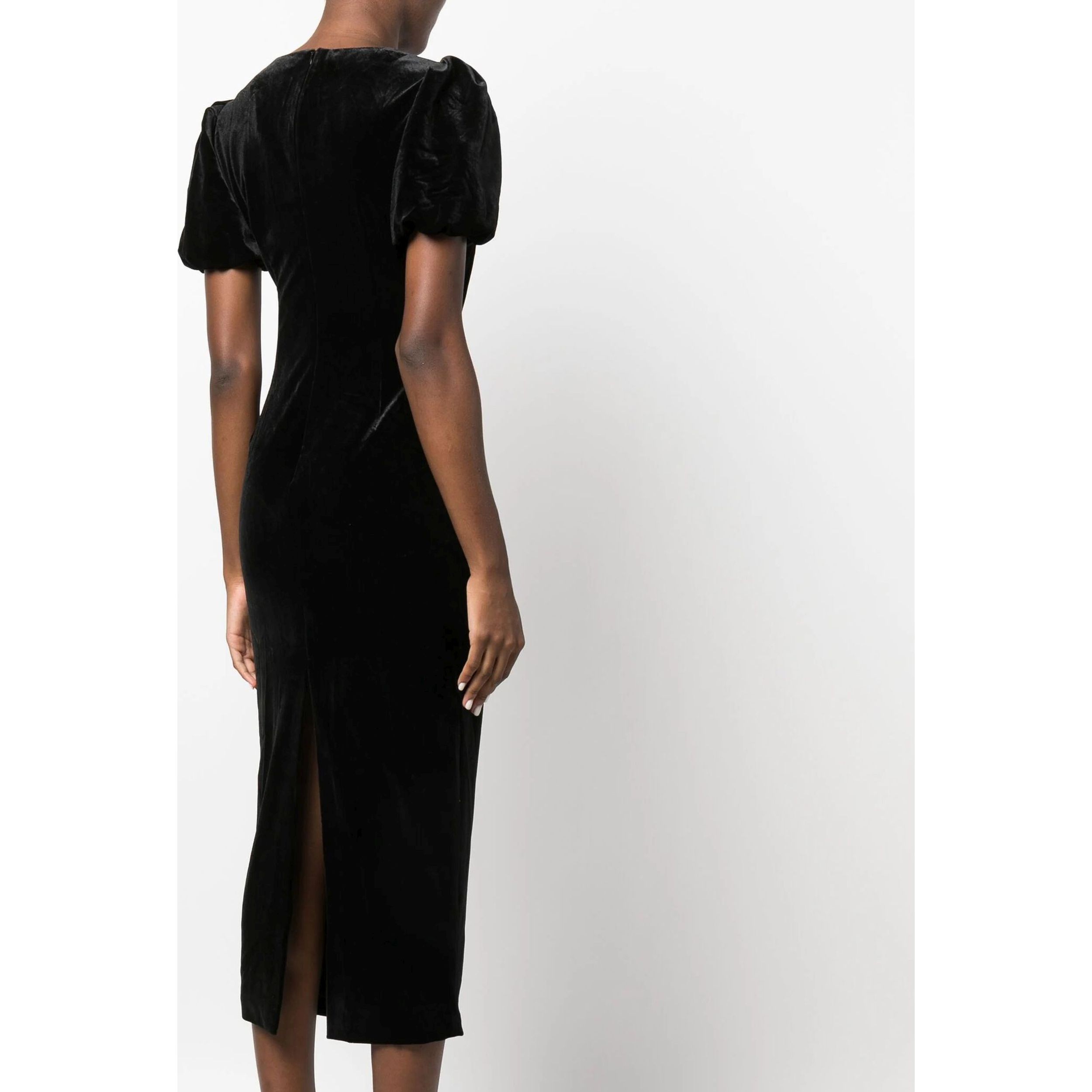 SELF PORTRAIT Midi suknelė moterims, Juoda, Velvet cut out midi dress 4