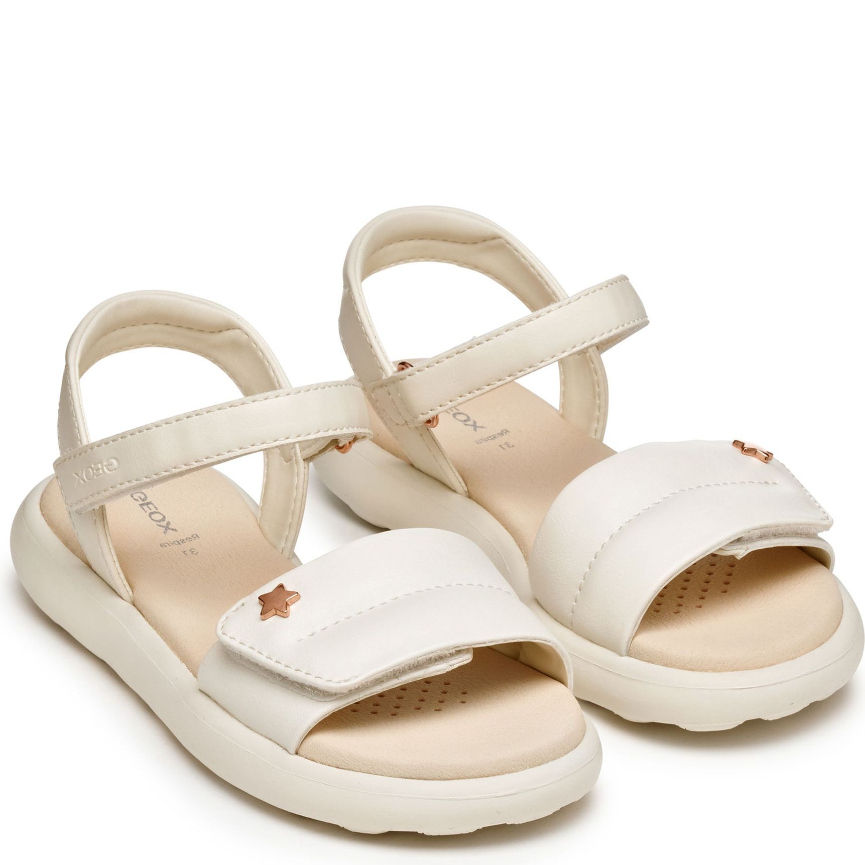GEOX Basutės mergaitėms, Smėlio, Puffypop sandals