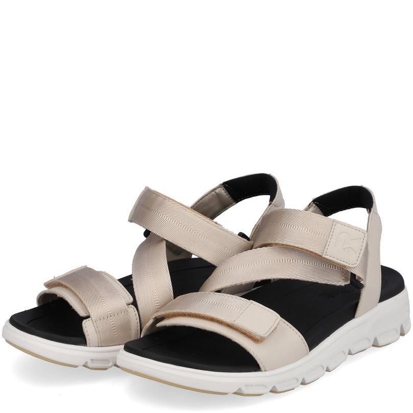 RIEKER Basutės moterims, Smėlio, SANDALS 5