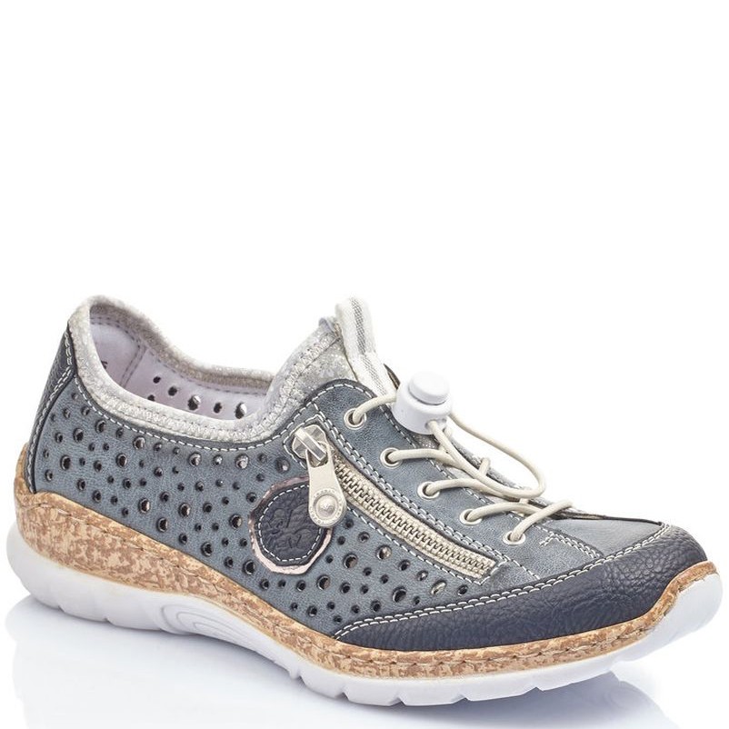 RIEKER Laisvalaikio bateliai moterims, Mėlyna, LEISURE 1