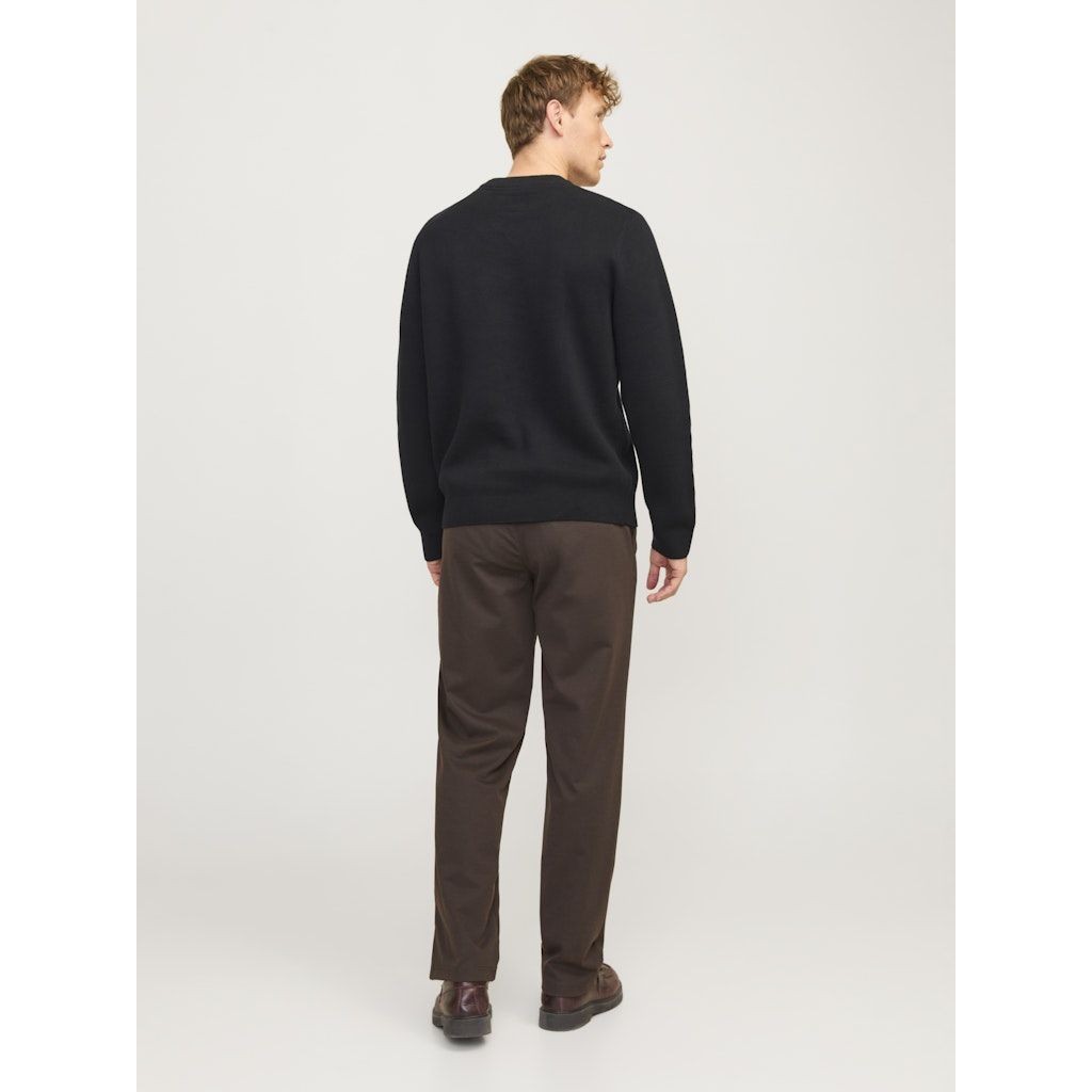 JACK & JONES Megztinis vyrams, Juoda, Milano stitch knit crew neck 4