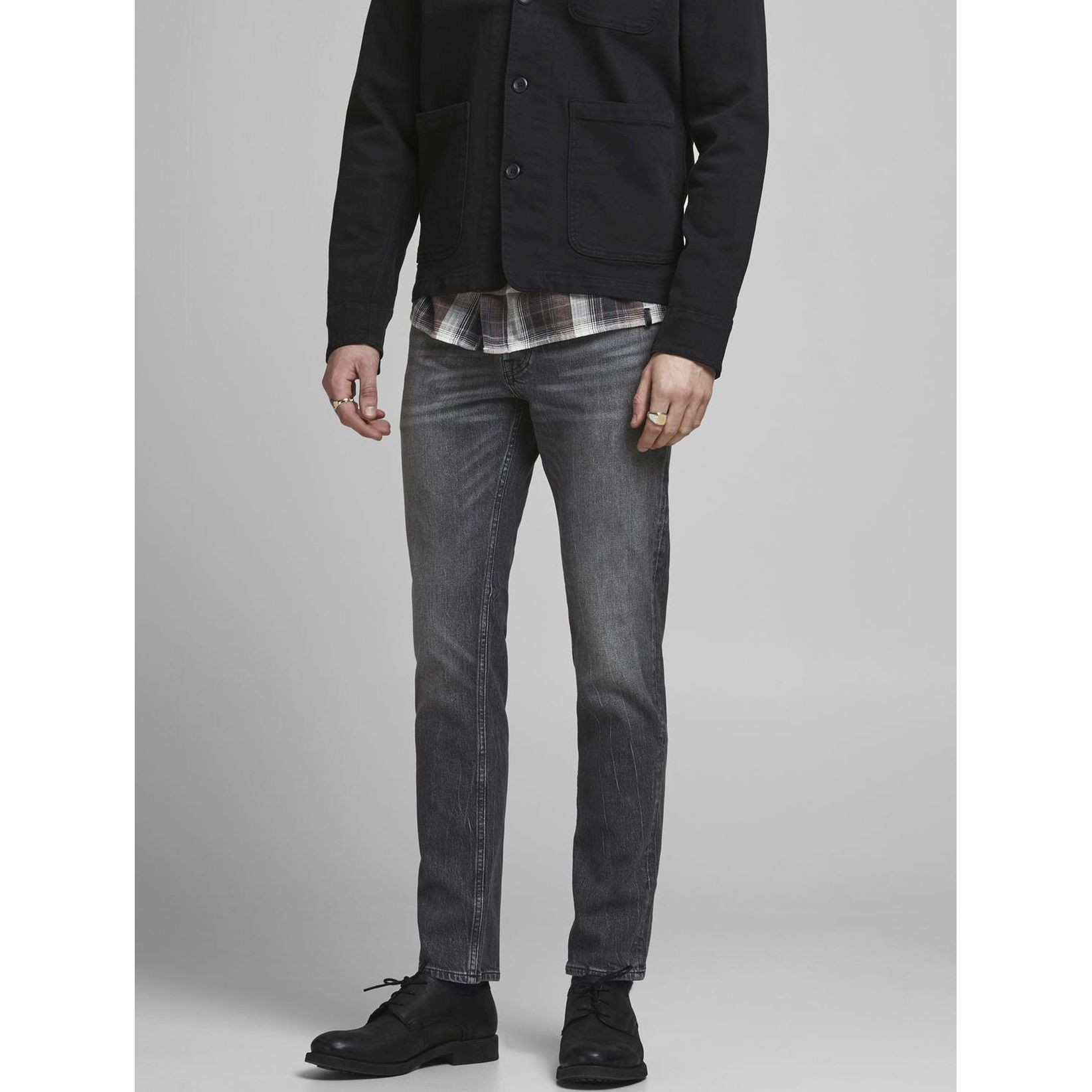 JACK & JONES Slim džinsai vyrams, Juoda, JJITIM JJORIGINAL CJ 3