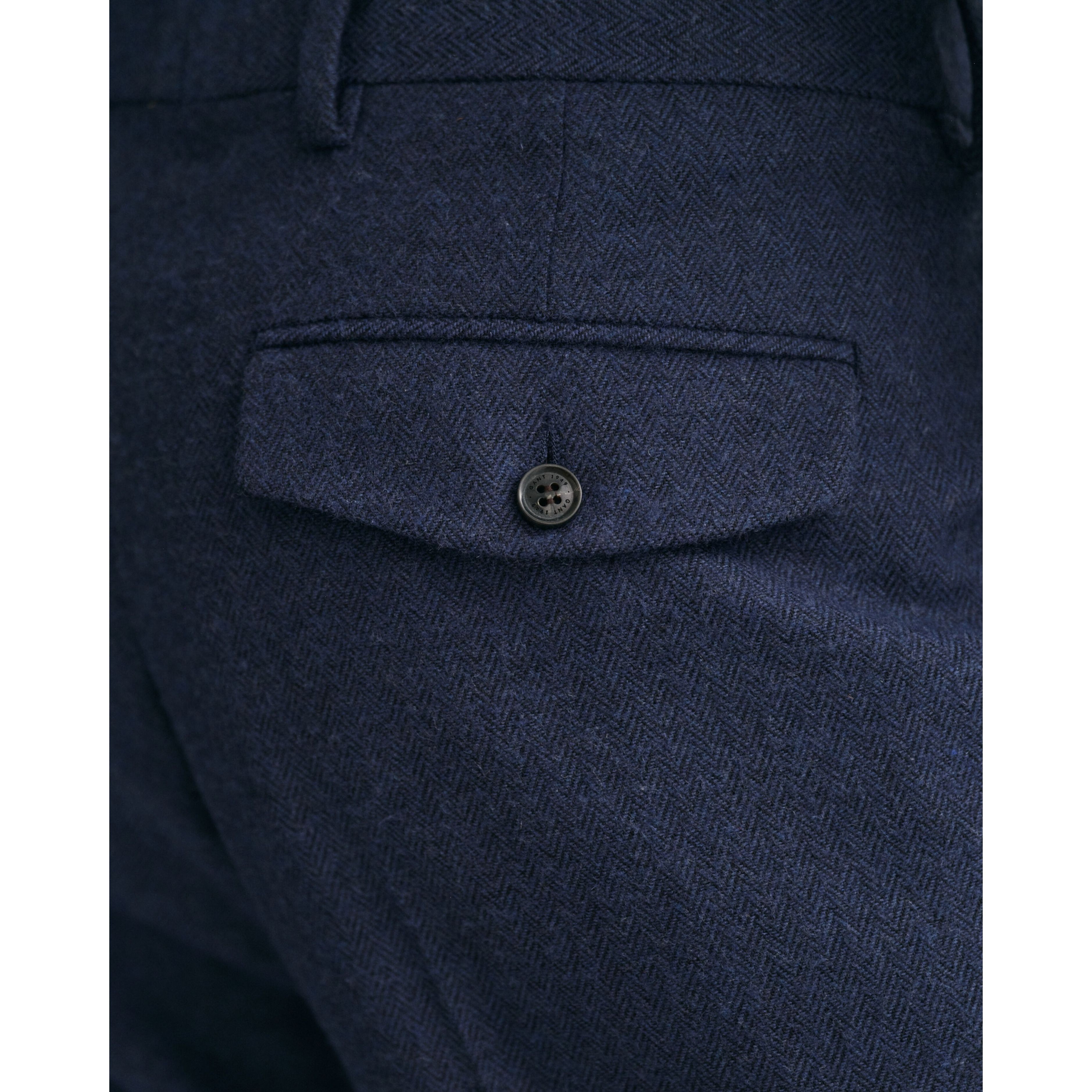 GANT Kelnės vyrams, Mėlyna, TAPERED HERRINGBONE PANTS 4