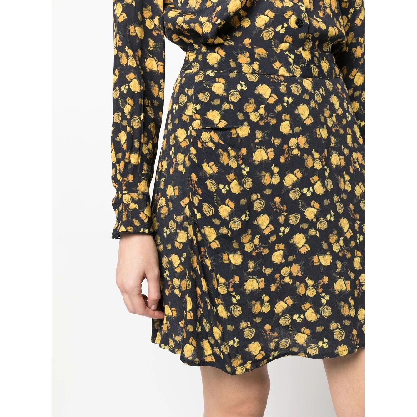 TOMMY HILFIGER Midi sijonas moterims, Marga, Moss crepe rose short skirt 4