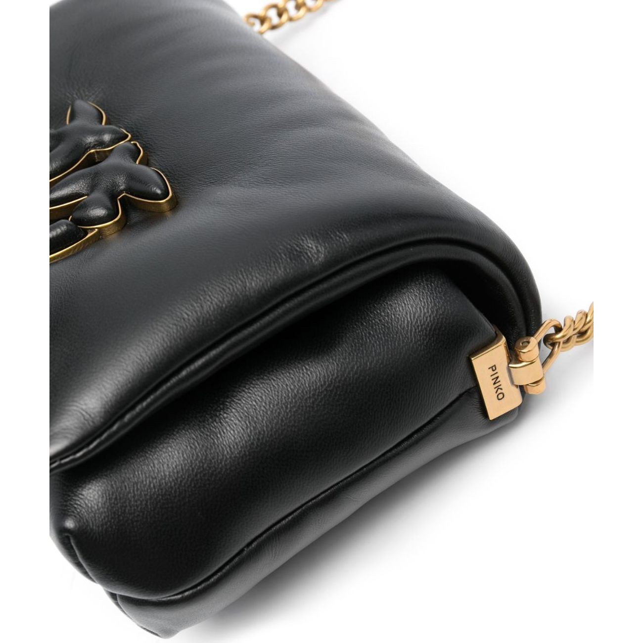 PINKO Rankinė per petį moterims, Juoda, Love click puff shoulder bag 3