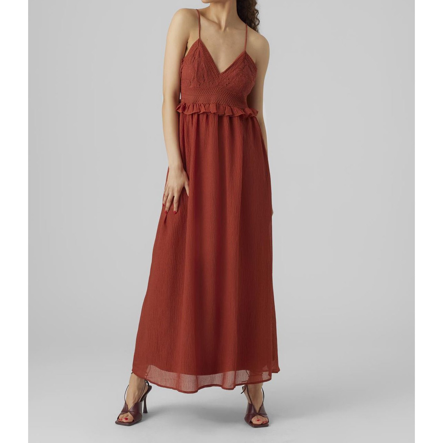 VERO MODA Maxi suknelė moterims, Raudona, VMSARA SINGLET MAXI D 3