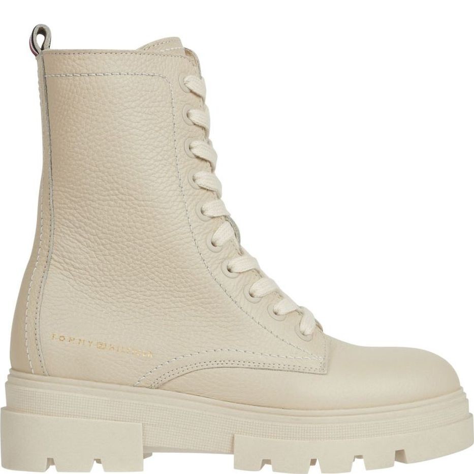 TOMMY HILFIGER Aulinukai moterims, Smėlio, MONO LACE UP BOOT 1