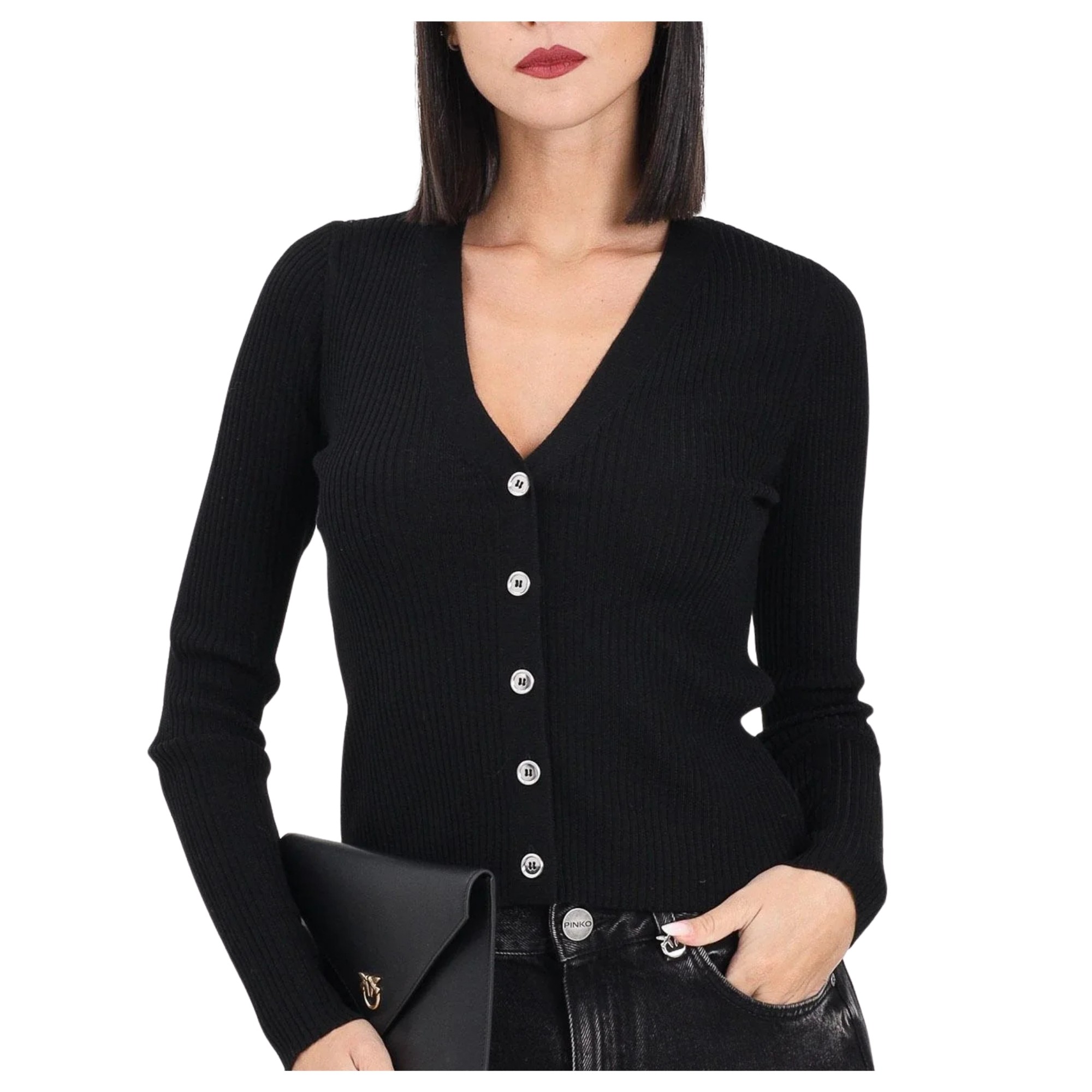 PINKO Kardiganas moterims, Juoda, New tilacino cardigan 1