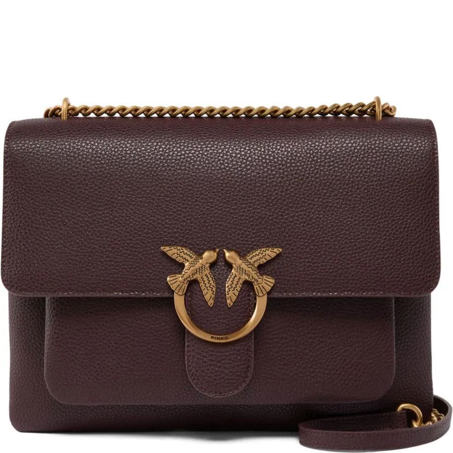 PINKO Rankinė per petį moterims, Ruda, Love one soft shoulder bags 1