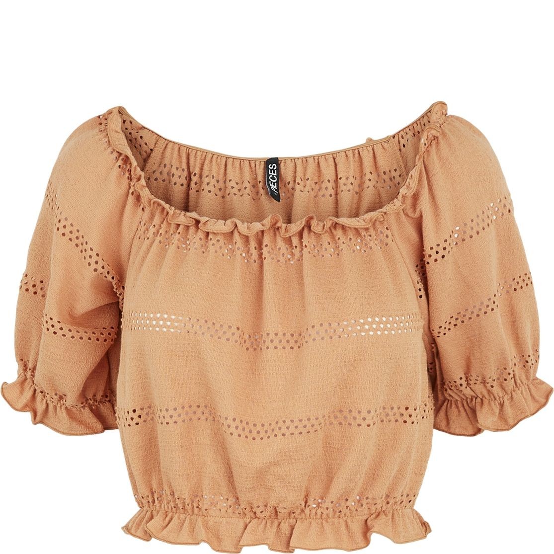 PIECES Palaidinės moterims, Smėlio, PCTAYLEE SS CROP