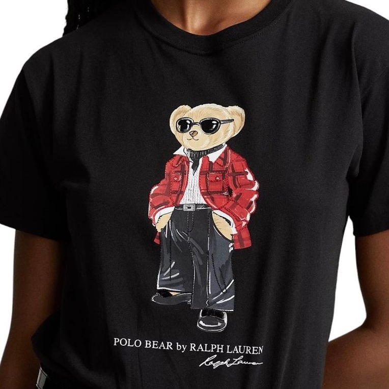 POLO RALPH LAUREN Marškinėliai trump. rankovėmis moterims, Juoda, Hlidy bear short sleeve tee 2